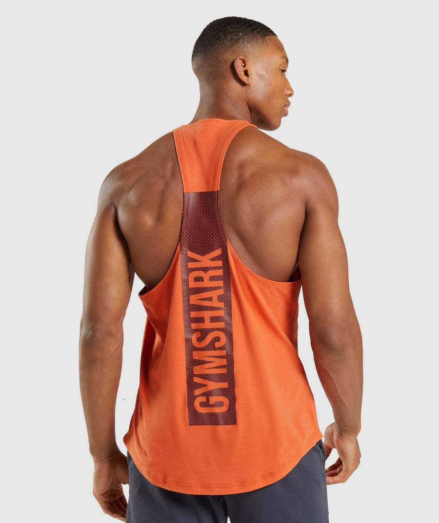 Panske Tielko Gymshark Bold Stringer Oranžové | ZR3845712